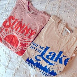Lot of two Pink Lily graphic tees size small